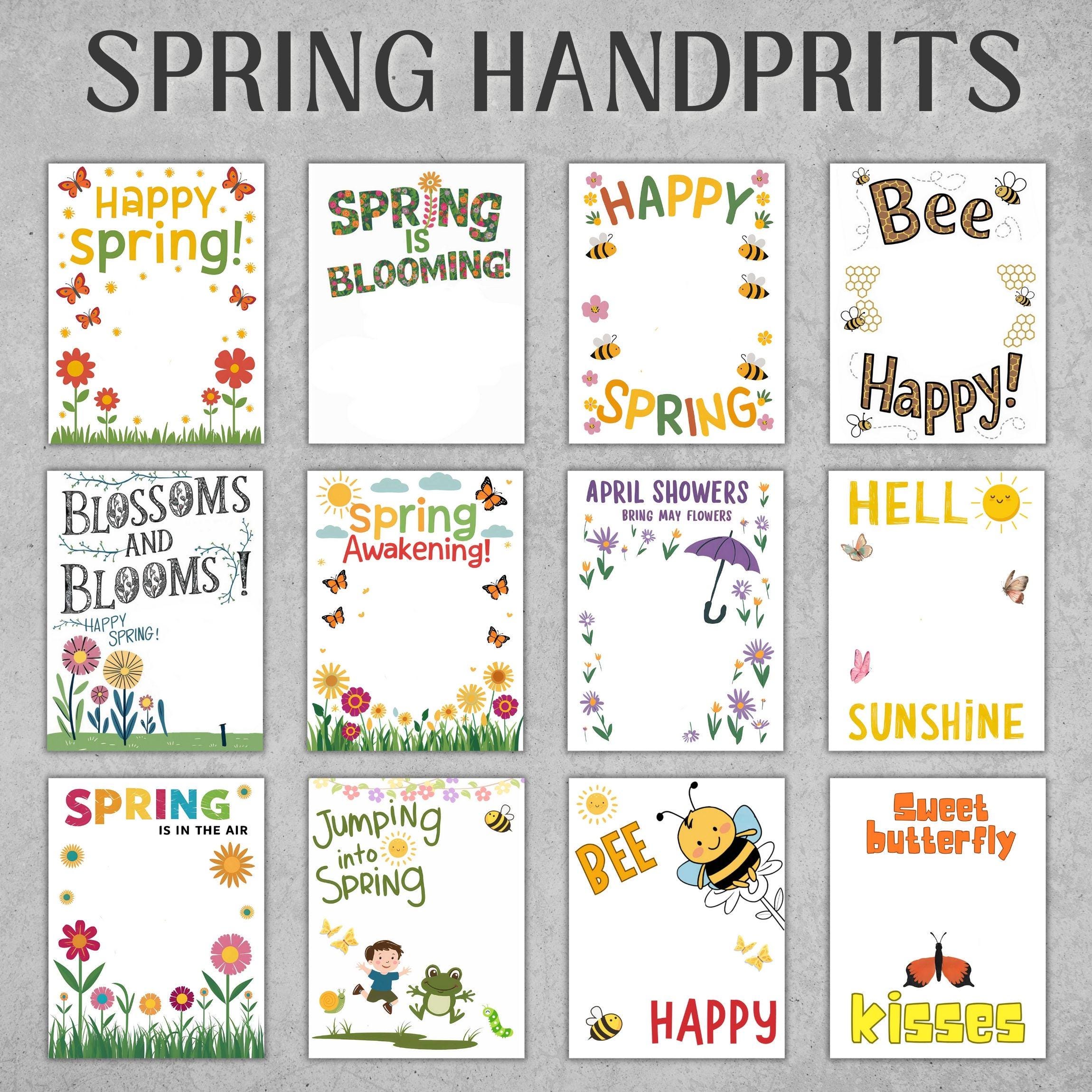 15 Spring Handprint Templates, DIY Printable Craft for Babies, DIY Baby ...