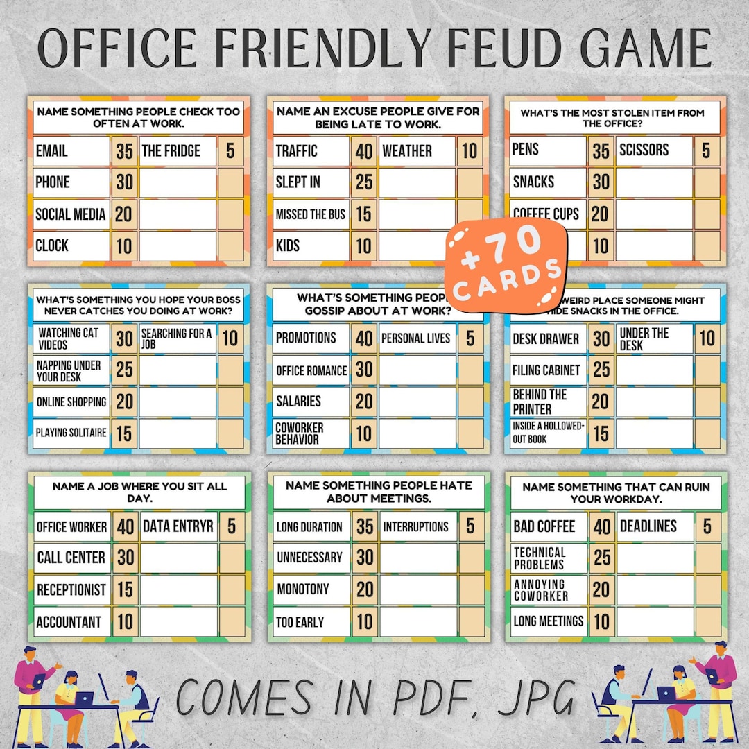 Freundliches Feud-Spiel – Mit 2 Summern, Quizkarten, Für Partys & Familienabende