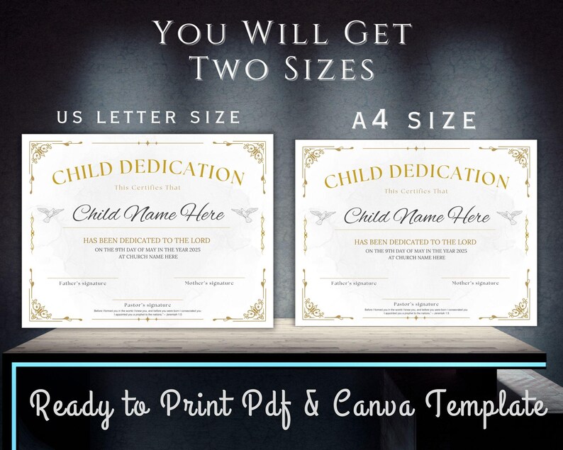 Child Dedication Lettering Child Dedication Certificate, Baby Dedication Certificate, Baptism ...