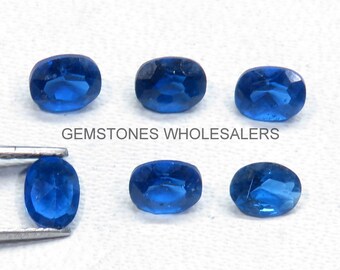 AAA Ceylon blå safir, lot: 6 ovalslipade ädelstenar (3,50x4,50 MM)