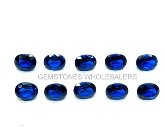 Mörkblå safirparti: 10 ovalslipade Ceylon-ädelstenar (7,70 x 10 MM)