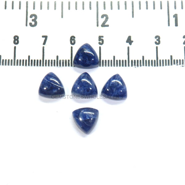 Natural Sodalite Trillion Cabochon 3mm 4mm 5mm 6mm 7mm 8mm 9mm 10mm Available Smooth Polished Cabochon for Beautiful Jeweller, Pendent stone