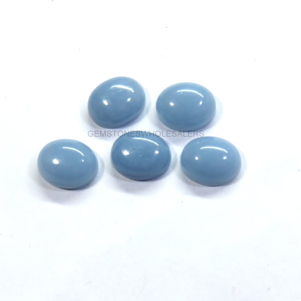 100% Natural Blue Angelite Oval shape Cabochon 3x5mm 4x6mm 5x7mm 6x8mm 7x9mm 8x10mm Beautiful MM size Cabochon for Antique jewellery making