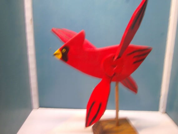 Cardinal Whirligig Wind Spinner