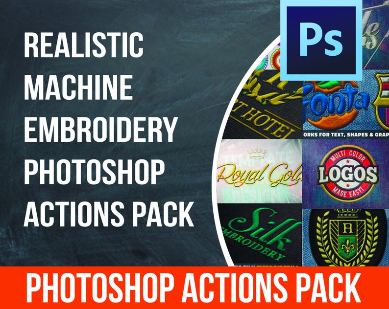 Embroidery Photoshop Actions Pack Photoshop Actions Machine Etsy