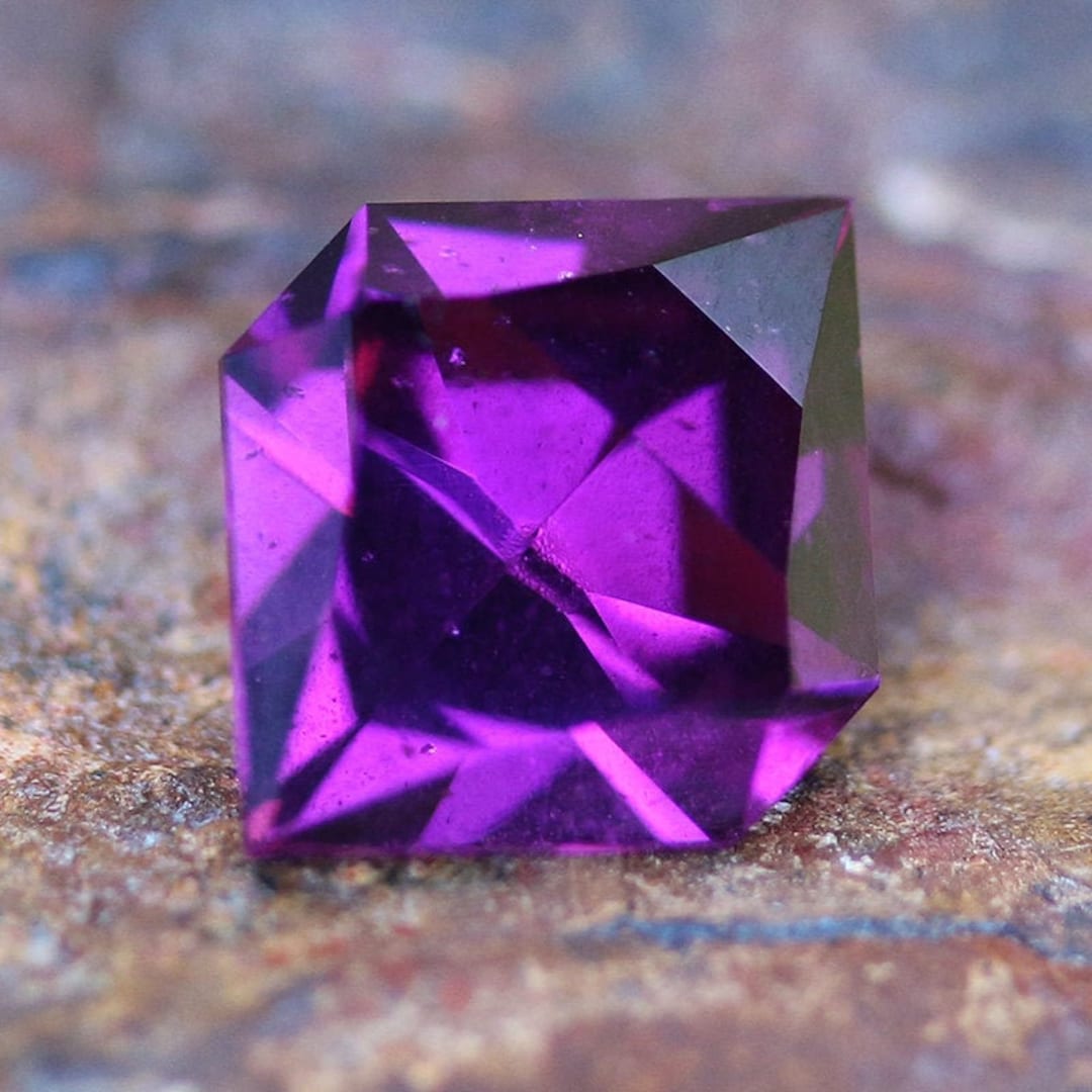 1.74ct Natural Purple Fancy Cut Faceted Purple Stone Loose
