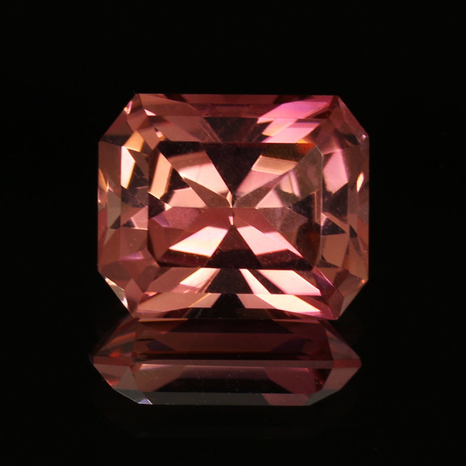 Peach Tourmaline Natural 2.4ct Radiant Cut Faceted Peach Etsy