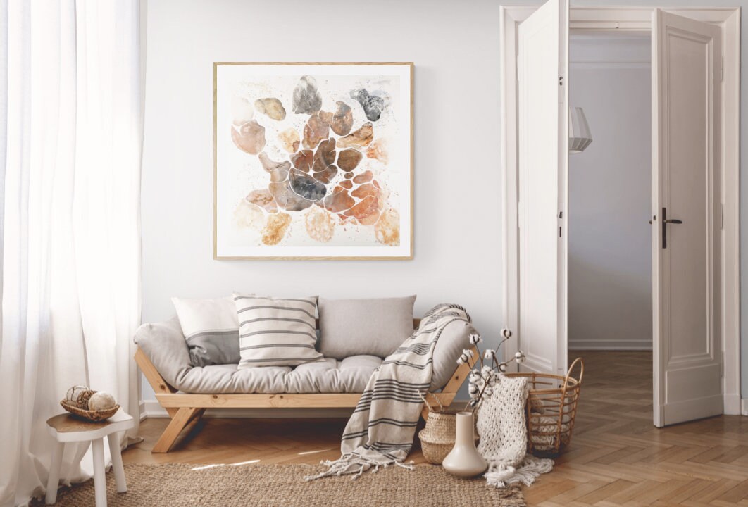 Poster Graphique Abstrait , Nuance de Terracota