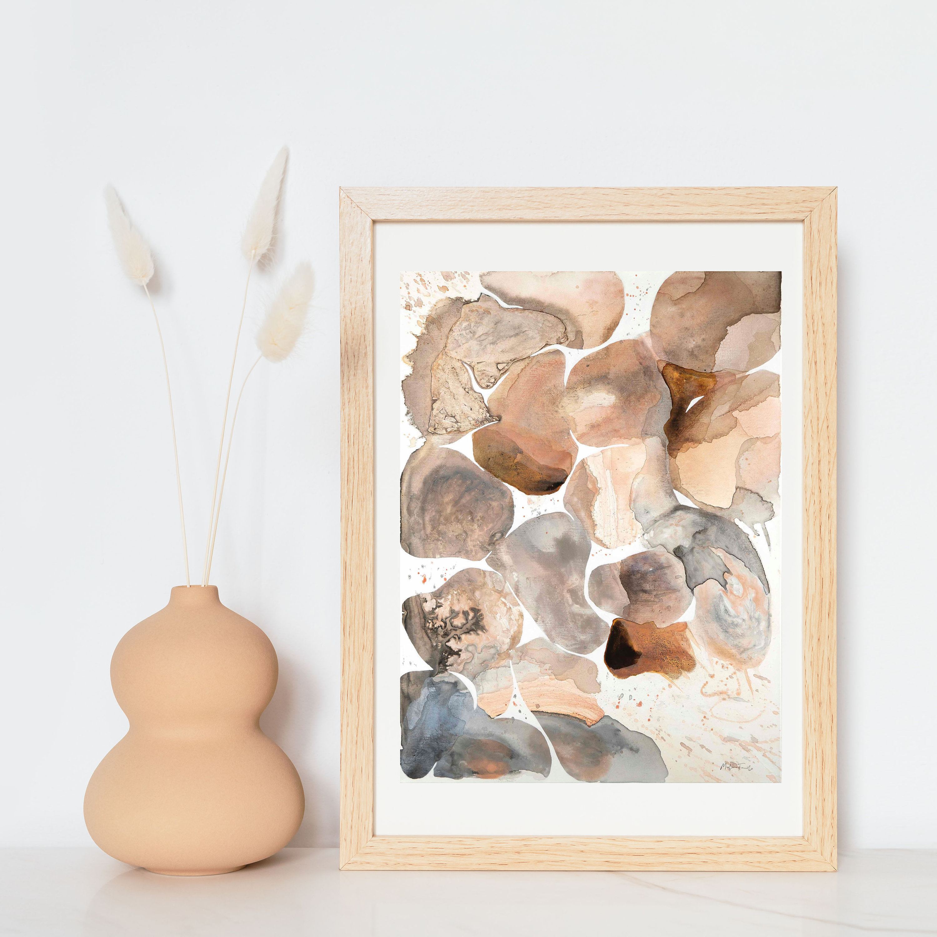 Affiche Murale Abstraite Graphique et Moderne, Grise Taupe