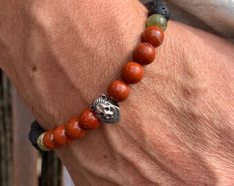 Men's diffuser bracelet in natural stones for energy balance