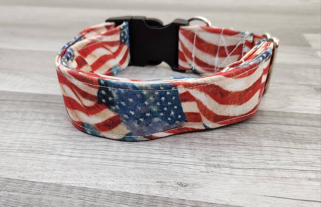 American Flag Dog Collars Small to Giant Breeds Wide Collar Etsy