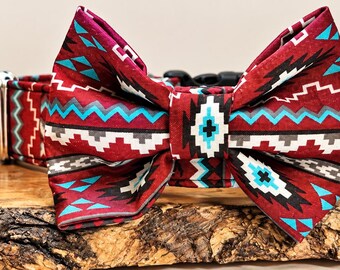 Collar para perro estilo suroeste: Marrón, verde azulado, collar y correa para mascotas estilo suroeste, lazo