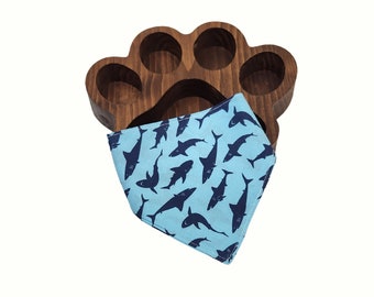 Sea Dog Pet-bandana: handgemaakte katoenen sjaal, over de kraag of met drukknoop