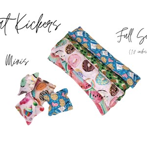 Catnip Kicker Toy: Buffalo Plaid, Unicorn, Heart Patterns