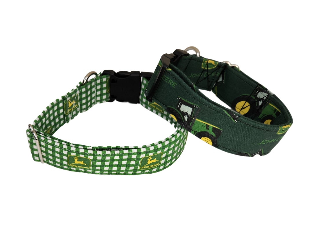 John Deere Dog Collar Small to Giant Breeds Wide Collar Bow or