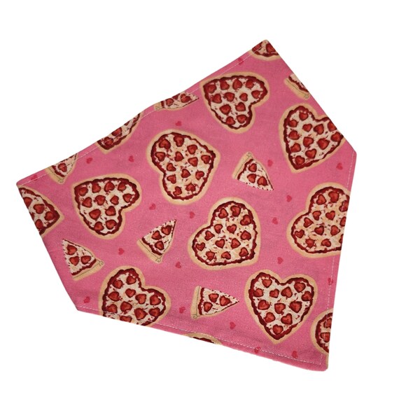 Pizza Dog Bandana  2 Bandana Styles w Clip or Slip Over Collar  Funny Dog Bandana