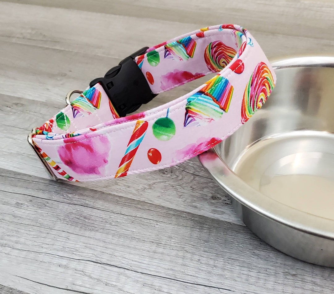 Candy Dog Collar Small to Giant Breeds Wide Collar Bow Etsy