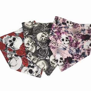 Halloween Dog Bandana: Skull & Rose Sugar Skull Scarf