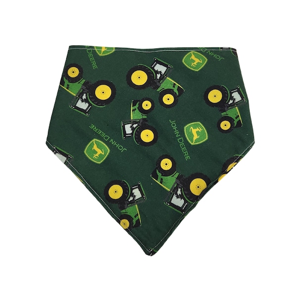 John Deere Dog Bandana Collection |3 Patterns | John Deere, Plaid, Check, w Clip or Over the Collar