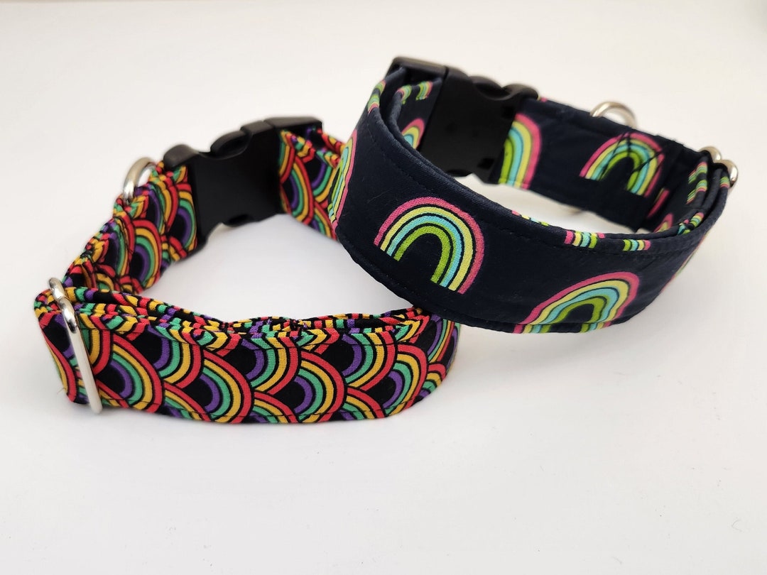 RAINBOW DOG COLLARS Small to Giant Breeds Wide Collar Etsy