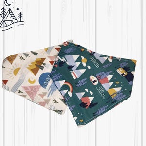 Berge Hundehalstuch Camping Haustier Schal Lagerfeuer Bandana mit Camper, Styles über das Halsband oder Bandana mit Clip