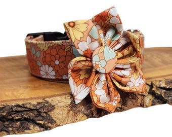 Collar para perro artesanal de estilo suroeste: estampado azteca, lazo opcional.