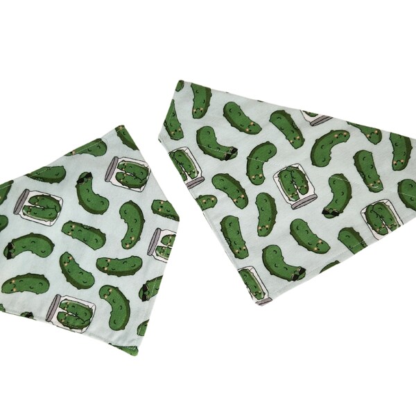 Pickle Dog Bandana  Pickle Jar  2 Bandana Styles w Clip or Slip Over Collar  Funny Dog Bandana