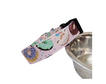 Donut Dog Collar | Pink Unicorn Donuts | Matching Leash, Bows, and Flower Bows