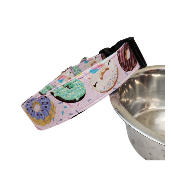 Donut Dog Collar | Pink Unicorn Donuts | Matching Leash, Bows, and Flower Bows