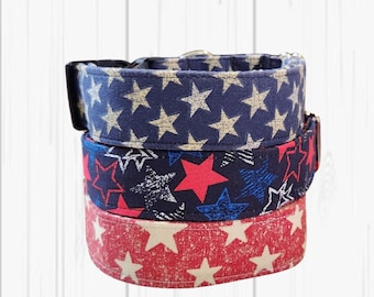 Star Dog Collar: Red White and Blue, Patriotic Pet Collar