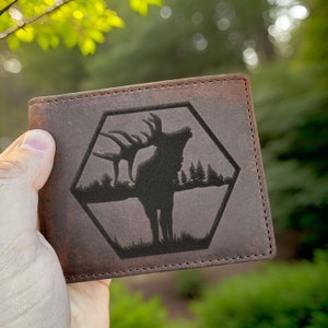 Regalos personalizados para él, regalo para padrinos de boda, billetera de cuero grabada para hombres, regalo de Navidad, billetera personalizada, billetera personalizada para hombres