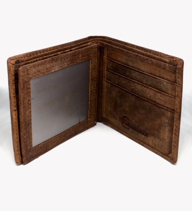 Mens Rustic Leather Duck Hunting Wallet. Personalized Hand Etsy