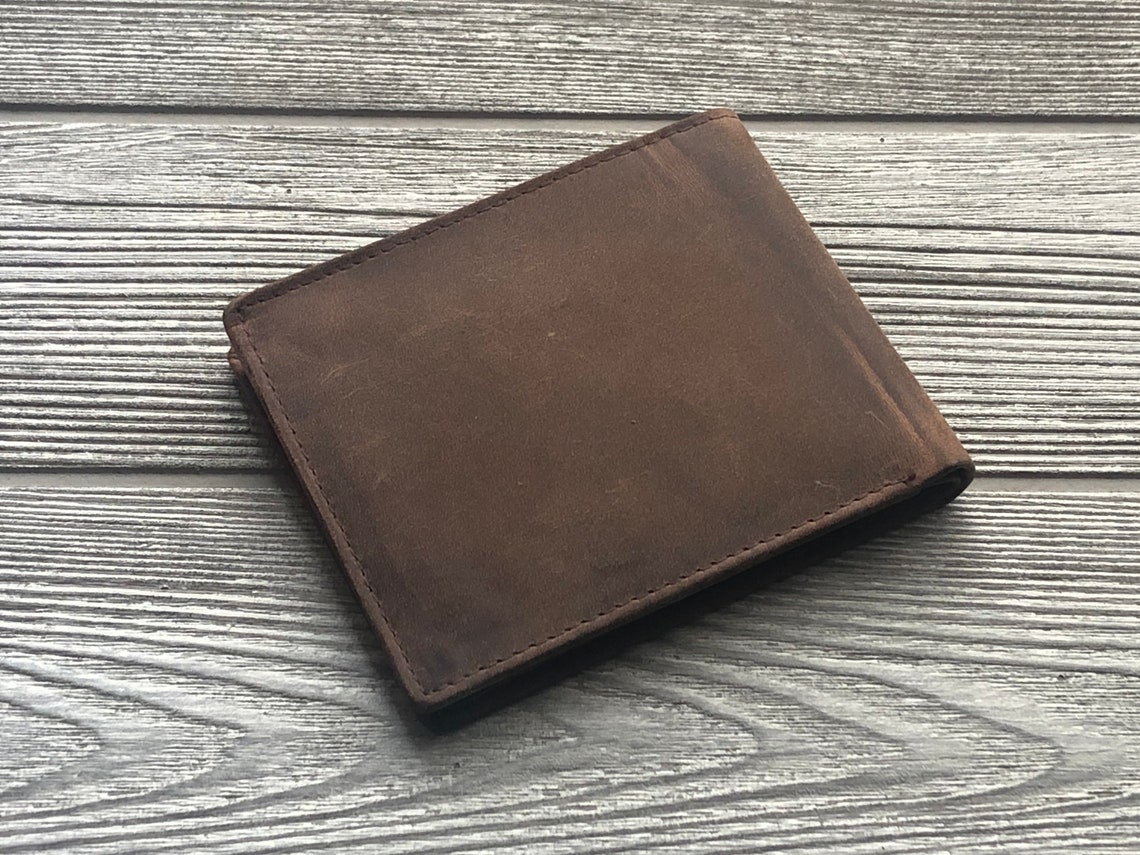 Mens Rustic Leather Duck Hunting Wallet. Personalized Engraved Etsy