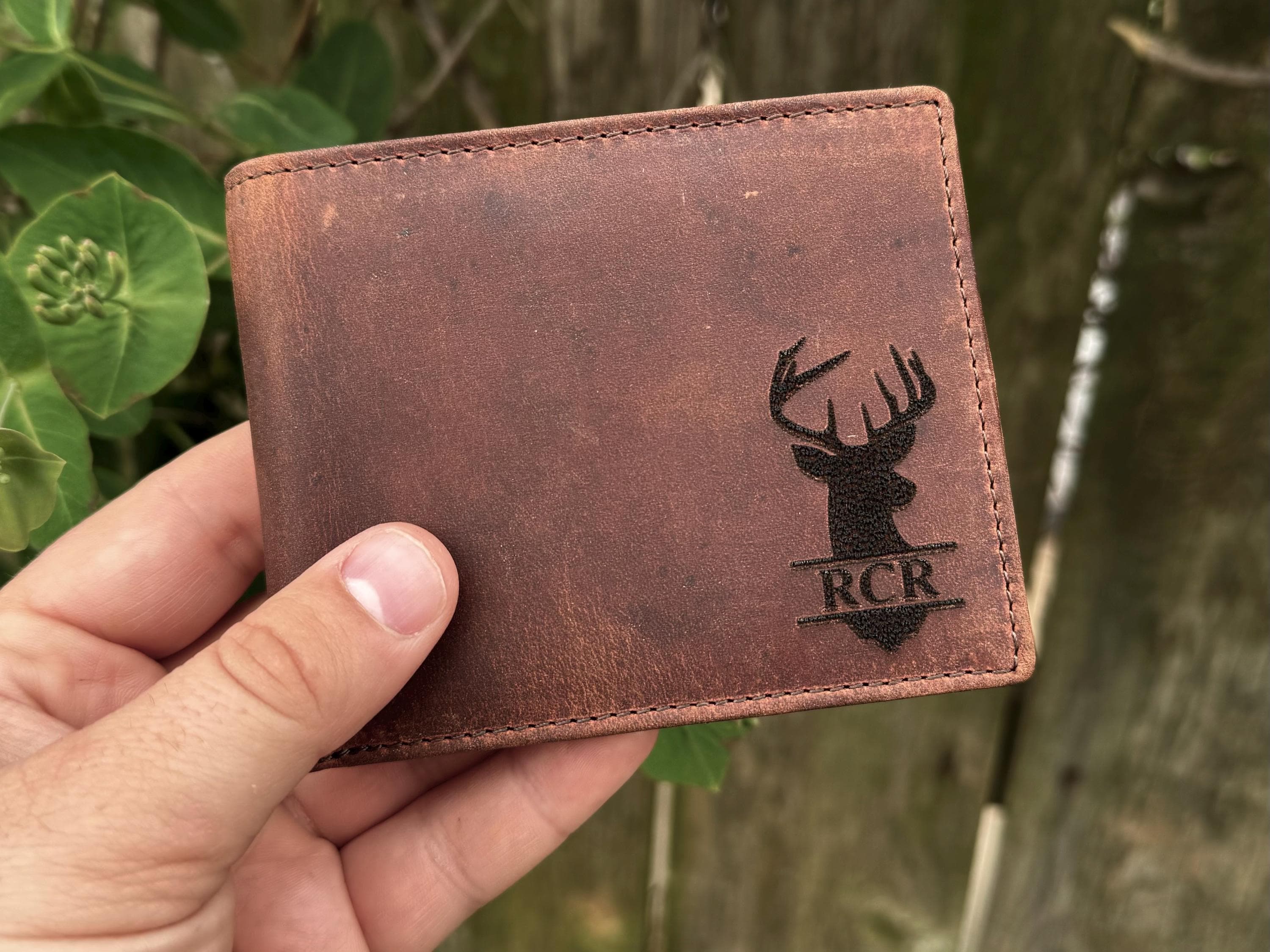 Keychain ID Holder Wallet - Deer of the Wild Leather Keychain ID Holder Wallet - Deer of the Wild Leather