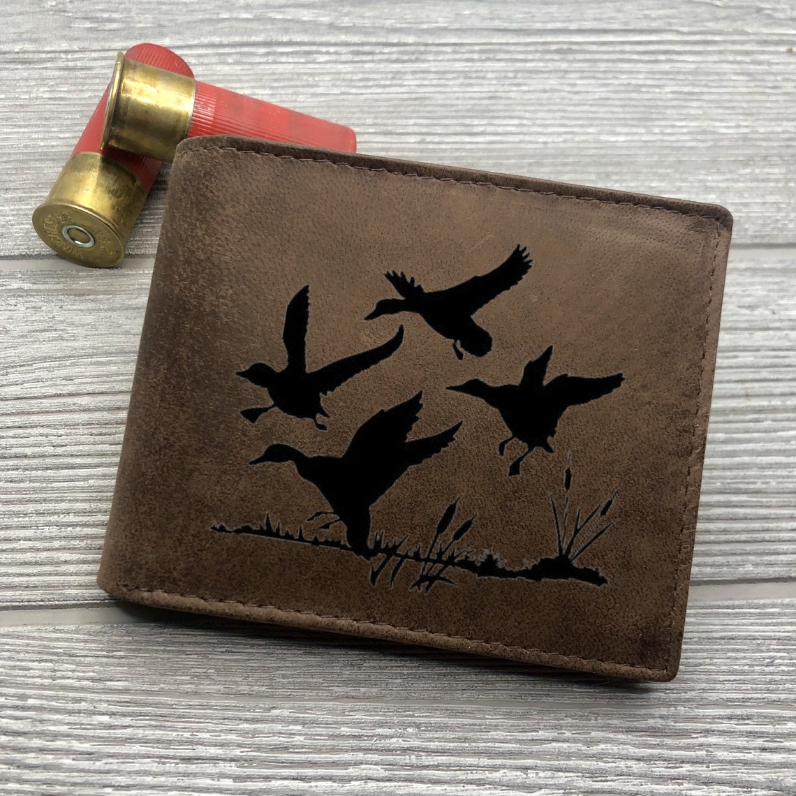 Personalized Rustic Leather Wallet as Best Hunting Gifts For Men