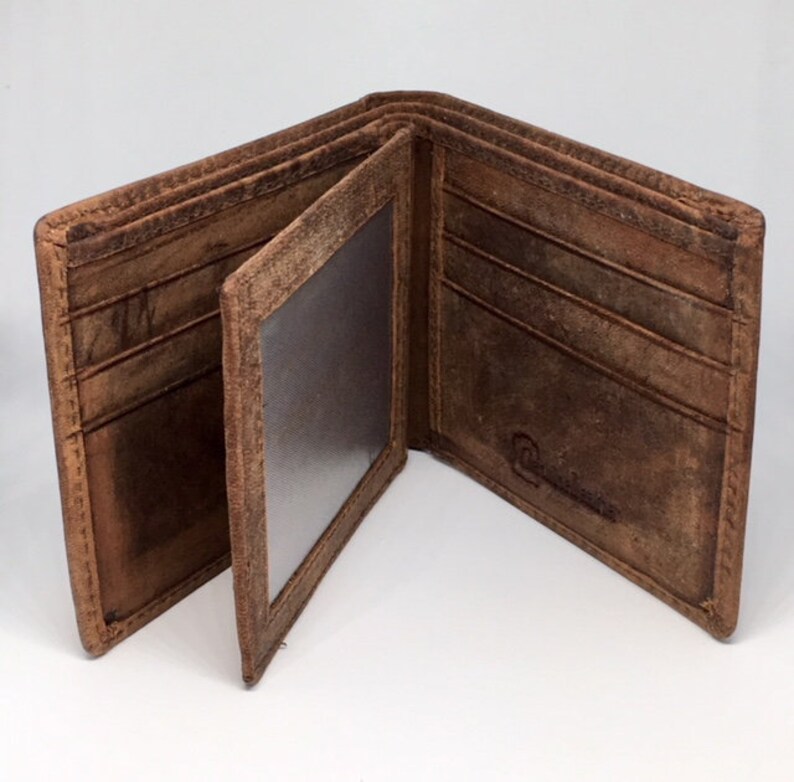 Mens Rustic Leather Duck Hunting Wallet. Personalized Hand Etsy