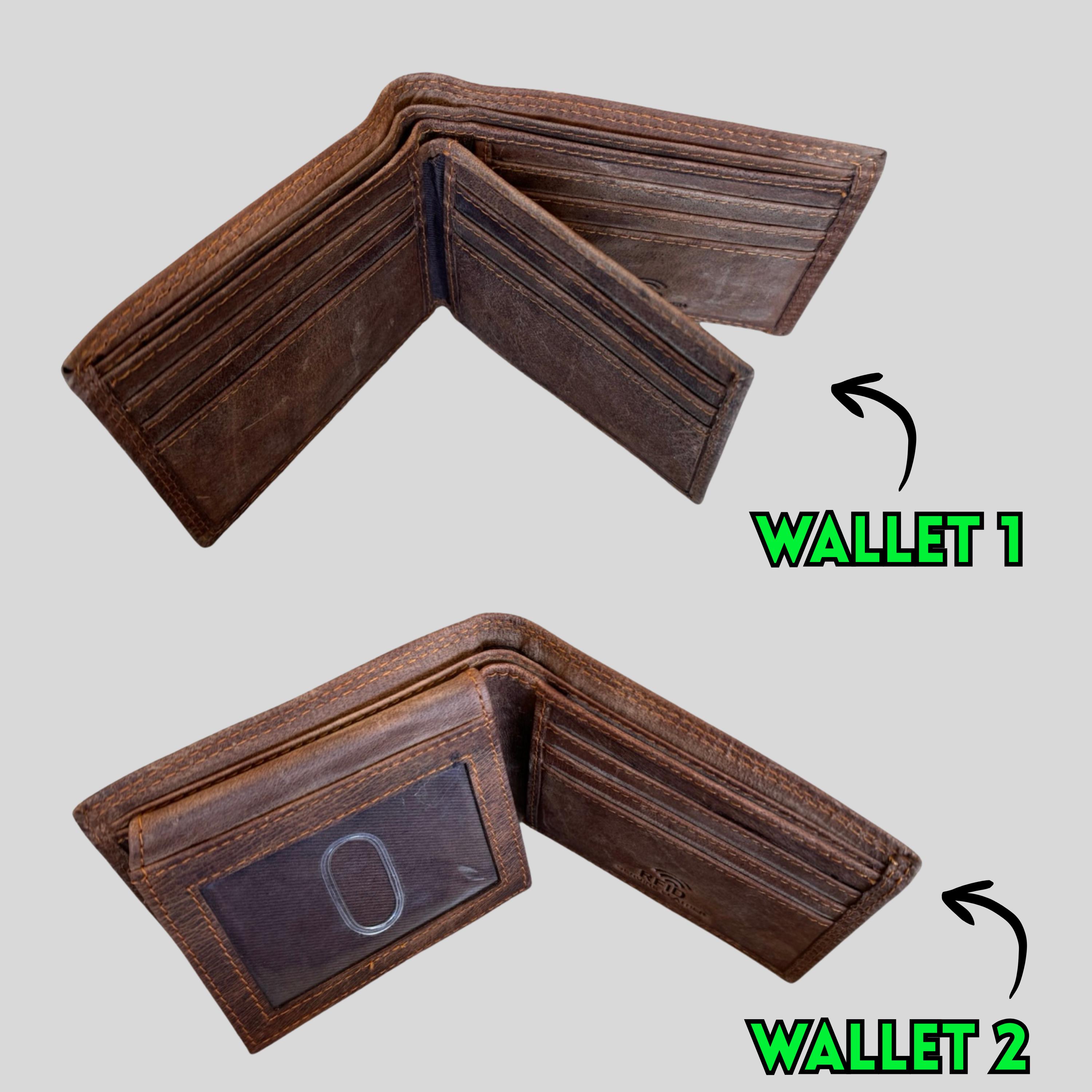 Portafoglio Bifold In Pelle Inciso A Mano Pesca A Mosca - Marrone Chiaro, Blocco RFID - Foto 4