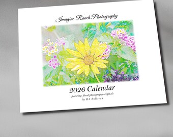 Calendario de fotografía artística 2026: fotos florales profesionales, regalo para amantes de la naturaleza (tamaños grandes y pequeños)