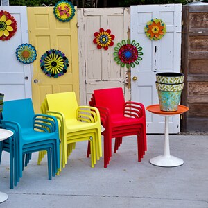 Colorful Chairs Photography Print: Summertime Farmhouse Wall Art