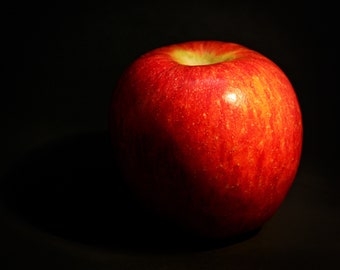 Red Apple Photograph Print: Dramatic Food Wall Art