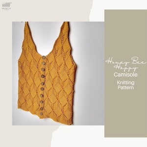 Knitting Pattern // Honey Bee Happy by Bibi Knit Co. // Womens Summer Top Knitting Pattern // Crop Top Knitting Pattern // Adult Summer Top