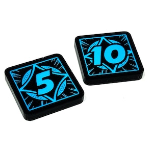 2 x Tokens multifuncionais genéricos 5/10 (dupla face) para Marvel Champions LCG