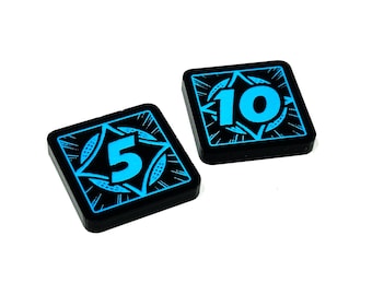 2 x Generic All Purpose Tokens 5/10 (double sided) for Marvel Champions LCG
