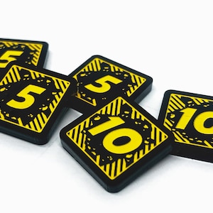 5 x 5/10 Threat Tokens (doppelseitig) für Marvel Champions LKG
