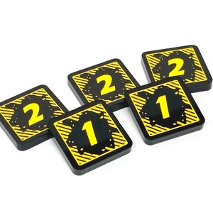 5 x 1/2 Threat Tokens (doppelseitig) reversibel für Marvel Champions LKG