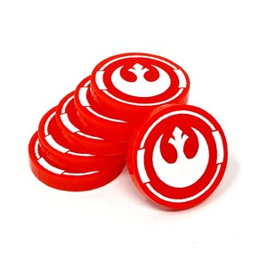 SW Legion compatible, acrylic Rebel victory token set (Bright red)
