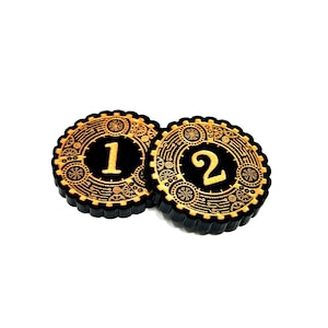 2 x Steam Counter Token 1/2 (doppelseitig) für Fleisch und Blut Sammelkarten