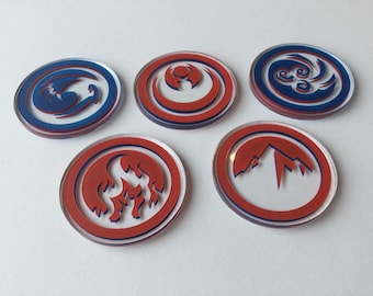 L5R - Legend of the Five Rings - Acrylic Ring token set