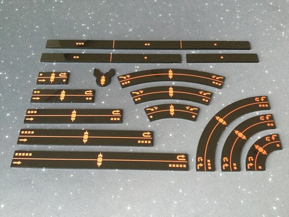 Mandalorian Crest acrylic maneuver template set X-Wing Miniatures 2.0 compatible