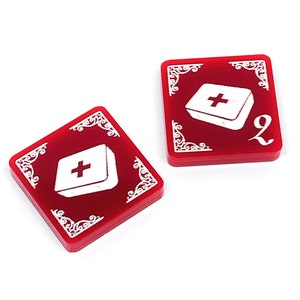 2x Erste-Hilfe-Chips (doppelseitig) für Arkham Horror LKG